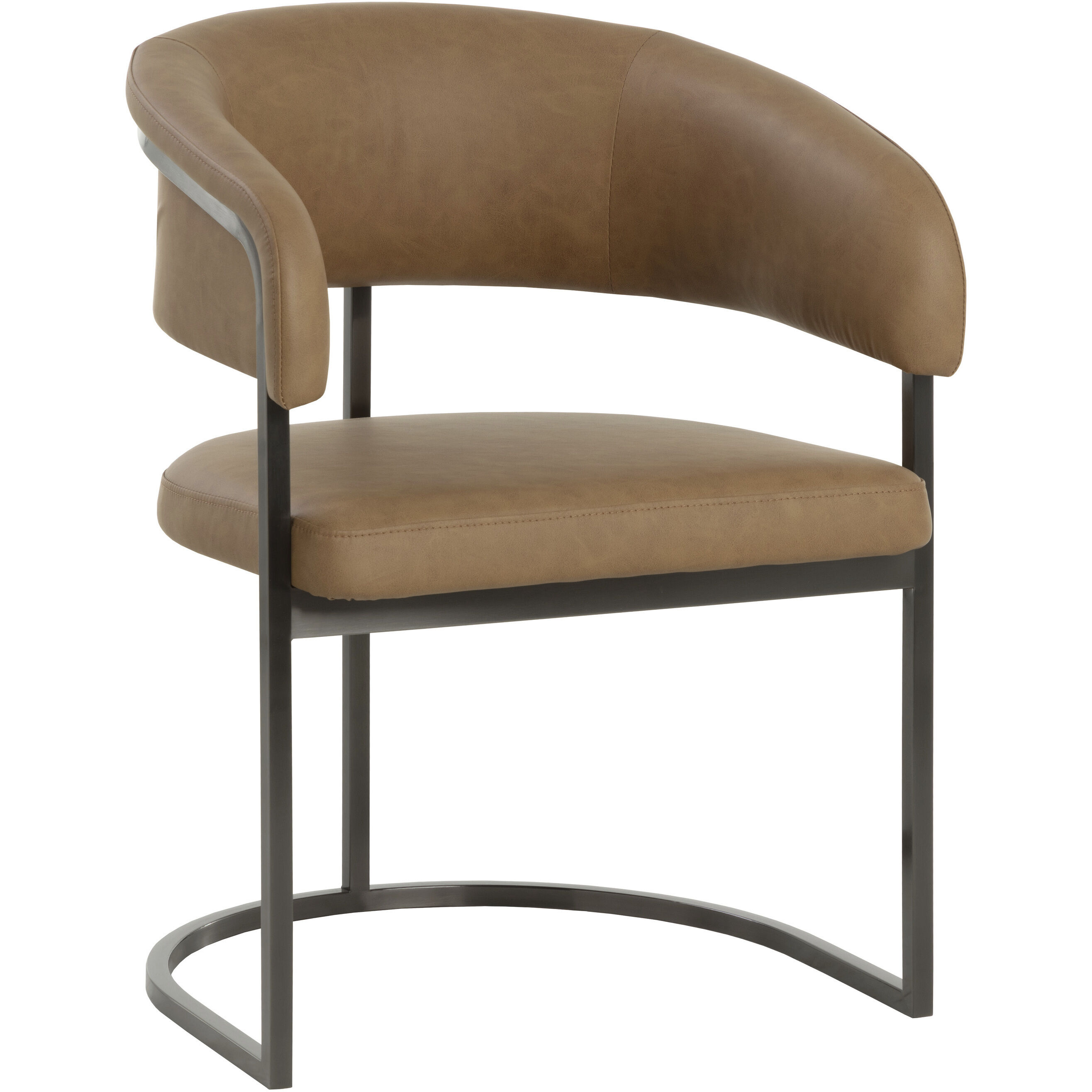 Marris Gunmetal / Milliken Cognac Dining Armchair